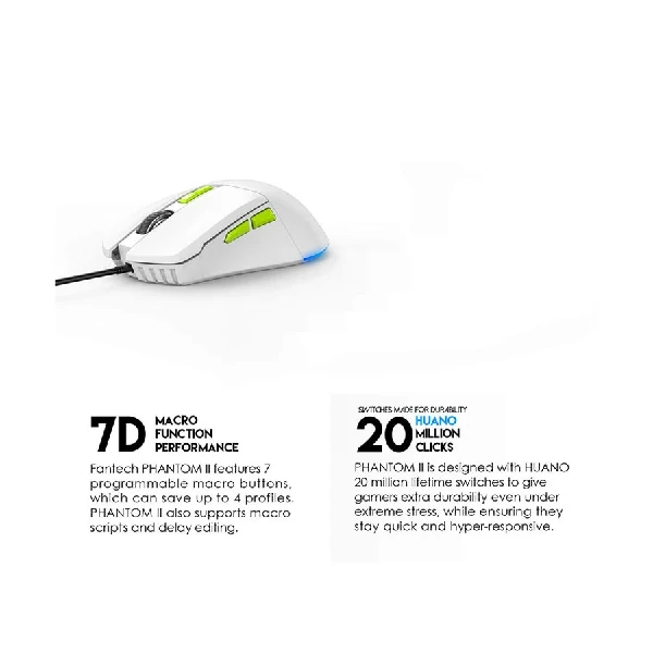 Fantech VX6 Phantom II RGB Wired Neon White Gaming Mouse