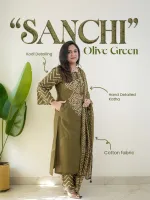 Soft Cotton Chunri Print Three Piece with Glass Work, 6 Colours