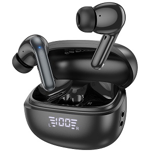 HOCO EQ5 ANC+ENC Bluetooth 5.3 Wireless Earphone – Black Color