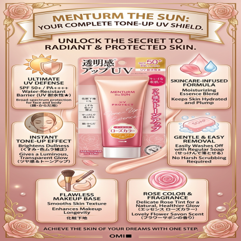 Omi Brotherhood Menturm The Sun Tone Up UV Essence Rose SPF50+ PA++++ 80g (Thailand)