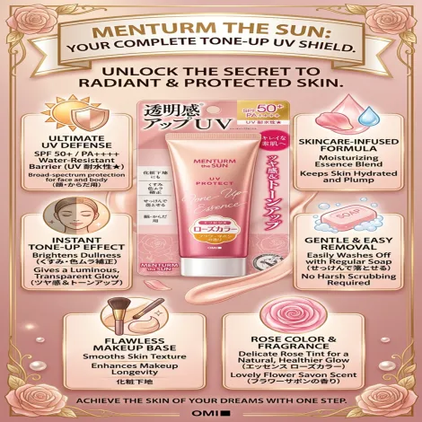 Omi Brotherhood Menturm The Sun Tone Up UV Essence Rose SPF50+ PA++++ 80g (Thailand)