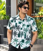 Men's Printed Half Sleeve Cotton Shirt, Sizes M to XXL