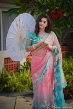 Topetor Silk Saree with Butterfly and Flower Digital Print