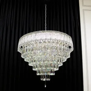 Qulik Moder Crystal Chandelier Decorative Pendant Hanging 6 layer 3 color LED Ceiling Light (QL-T97-600)