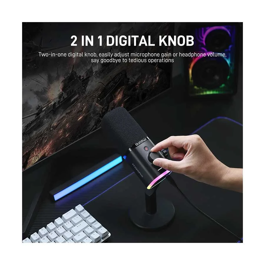 Maono PD100X Black RGB USB/XLR Dynamic Microphone for Game Streamers