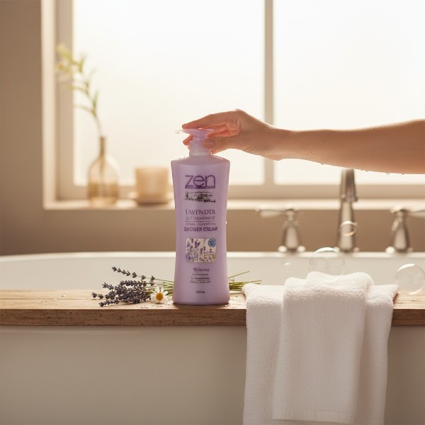 Zen Gargen Lavender & Chamomile Deep Moisturising Relaxing Shower Cream 1000ml (Malaysia)