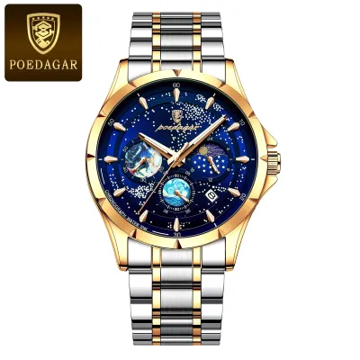 POEDAGAR 916 Luxury Men's Quartz Watch with Luminous Hands