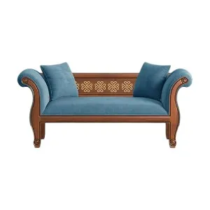 Regal WOODEN SOFA- FRANCISCO Wooden Double Sofa-SDC-375-3-1-20(Fabric-2159)