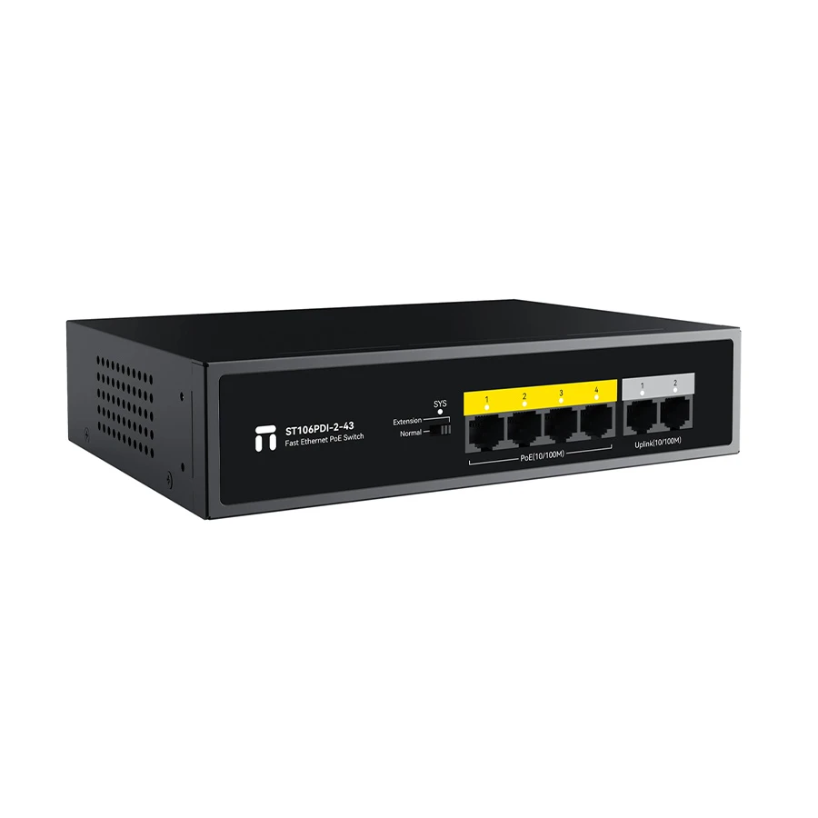 Netis ST106PDI-2-43 6-Port 10/100M PoE Switch with 4 PoE Ports