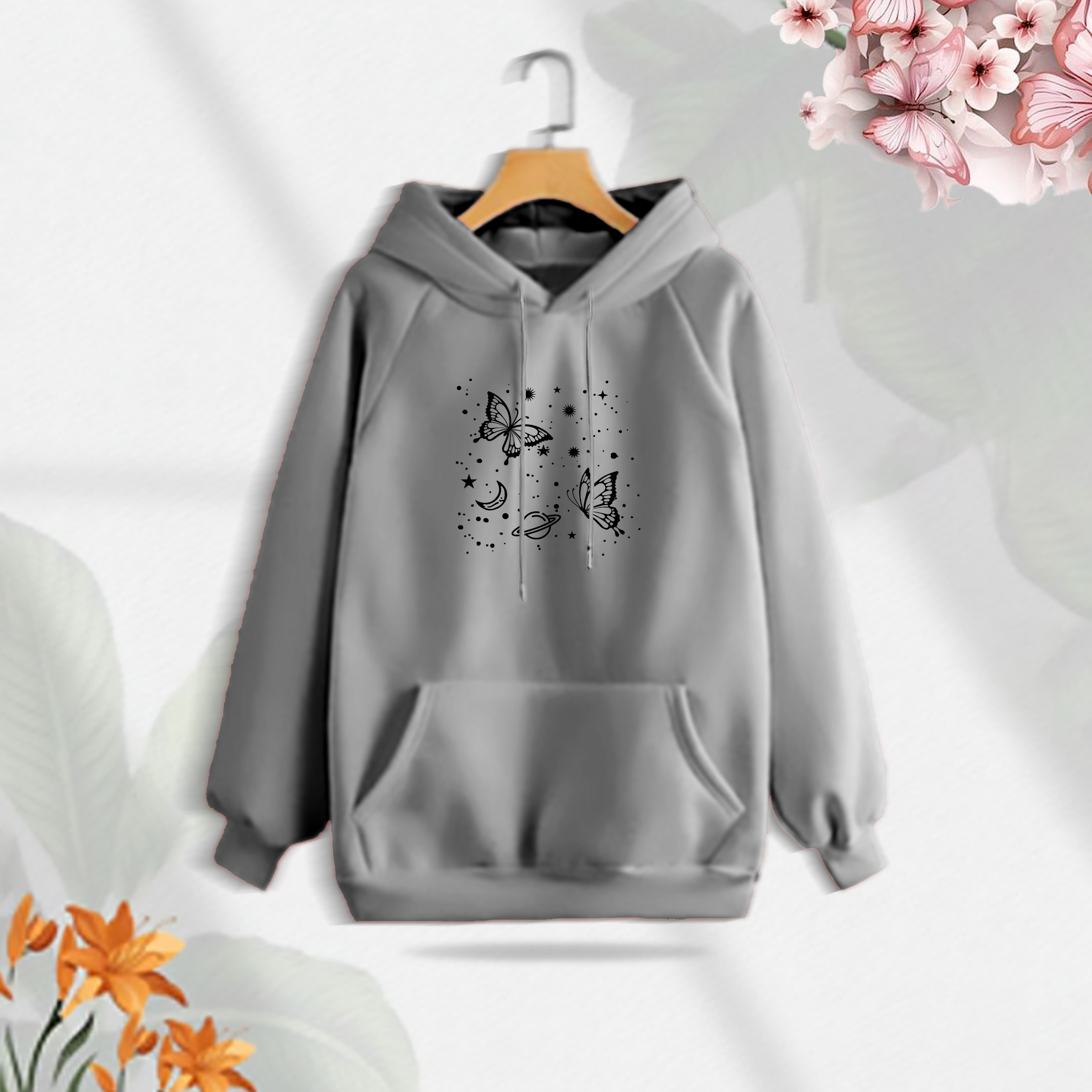 Premium Comfortable (Butterflies Glove) Ladies winter hoodie