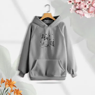 Premium Comfortable (Butterflies Glove) Ladies winter hoodie