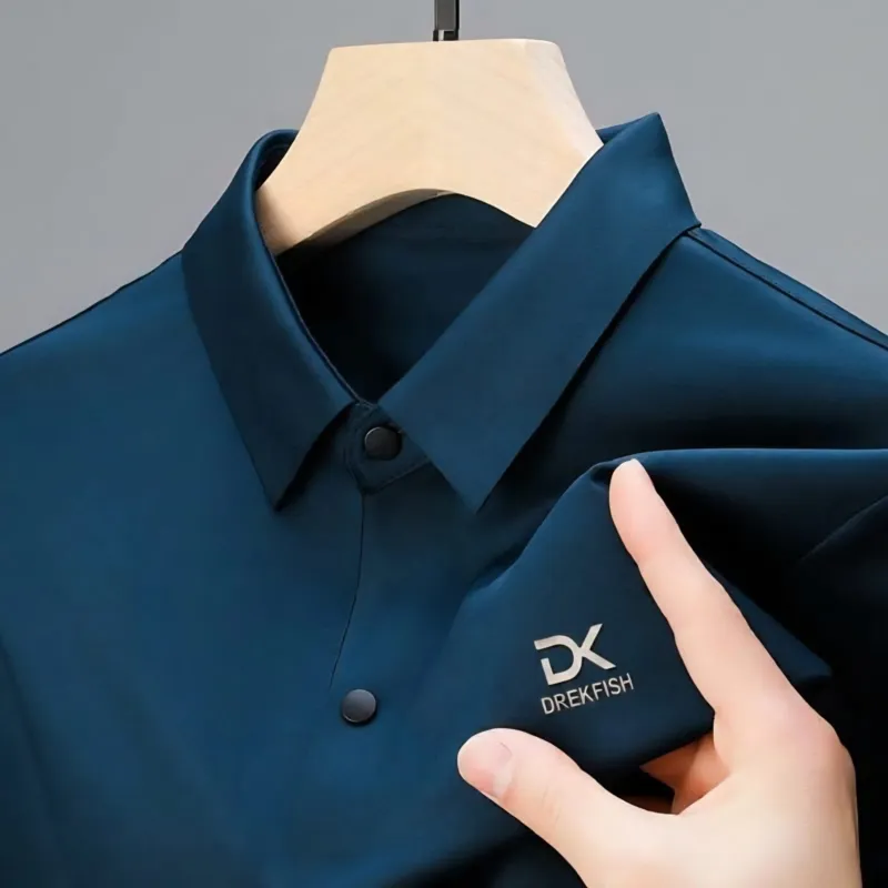 Men's Soft Sewing-Less Polo Shirt, Metal Buttons, 5 Colours