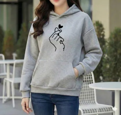 Premium Comfortable Printed Ladies Winter Hoodie