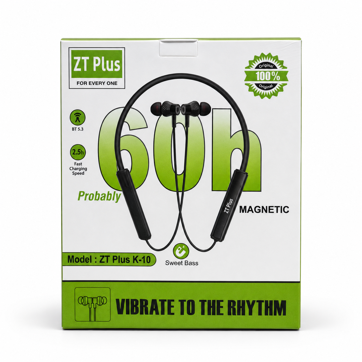 ZT Plus K-10 Wireless Bluetooth Neckband 60H