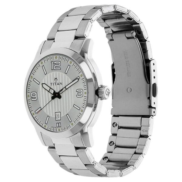 Titan 1730SM01 Silver Dial Stainless Steel Strap Watch