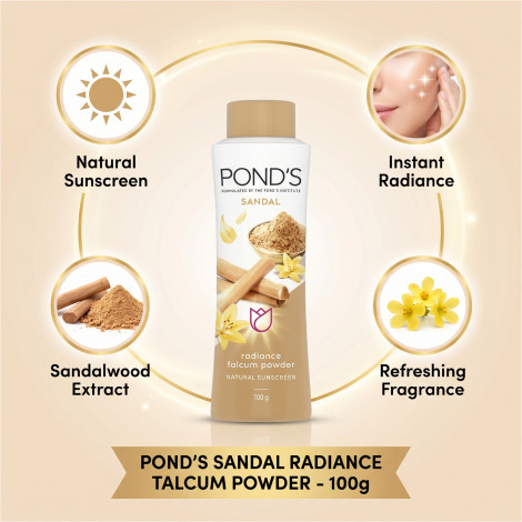 Pond's Sandal Radiance Talcum Powder 100g (India)