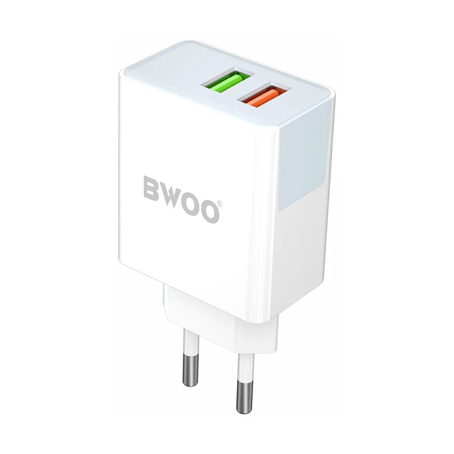 Bwoo BO-CDA132 QC3.0 Dual USB Wall Charger White (EU)
