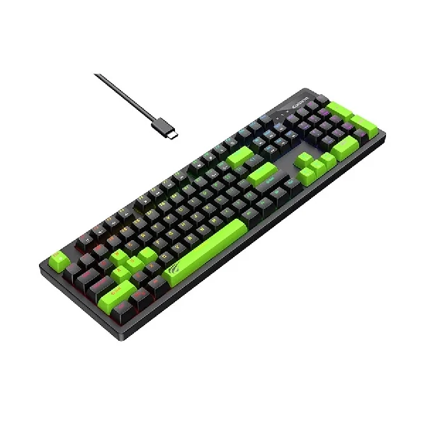 Havit KB893L RGB Wired Black & Green (Blue Switch) Mechanical Gaming Keyboard