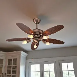 Polycab Superia SP02 48" Designer Remote Control BLDC Underlight Ceiling Fan (Antique Copper Rosewood) PC-101