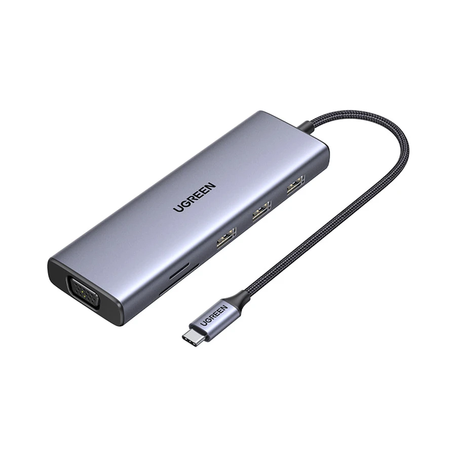 UGREEN CM498 (15600) USB-C Hub HDMI, VGA, Tri USB, LAN, SD & TF