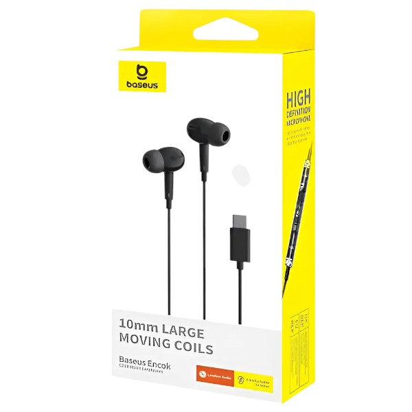 Baseus Encok CZ18 Type-C Wired Earphones – Black