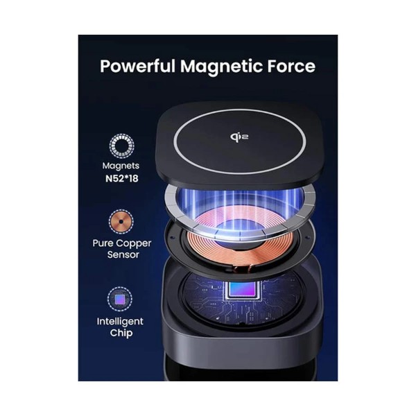 Ugreen W702 15W Grey Qi2 2-in-1 Magnetic Wireless Charger