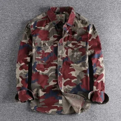 Full sleeves double pocket kemo printed Shirt