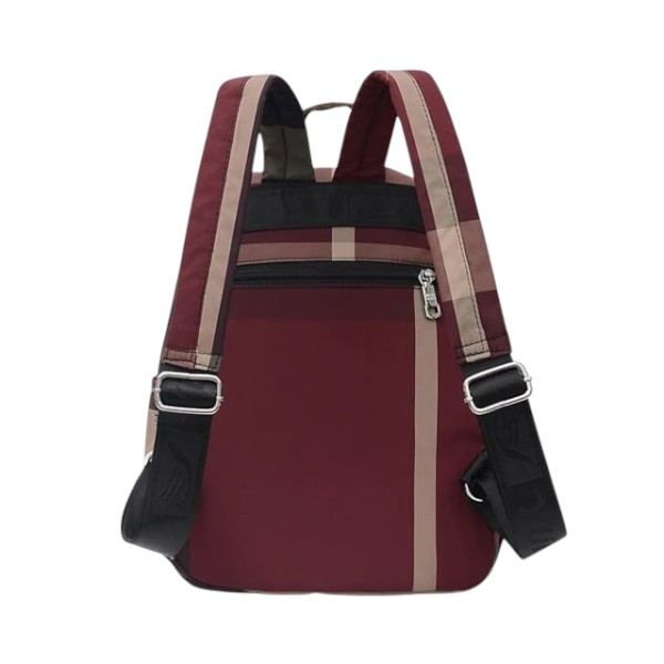 Nylon Backpack Durable Waterproof Casual Shoulder Bag (Wine Red)