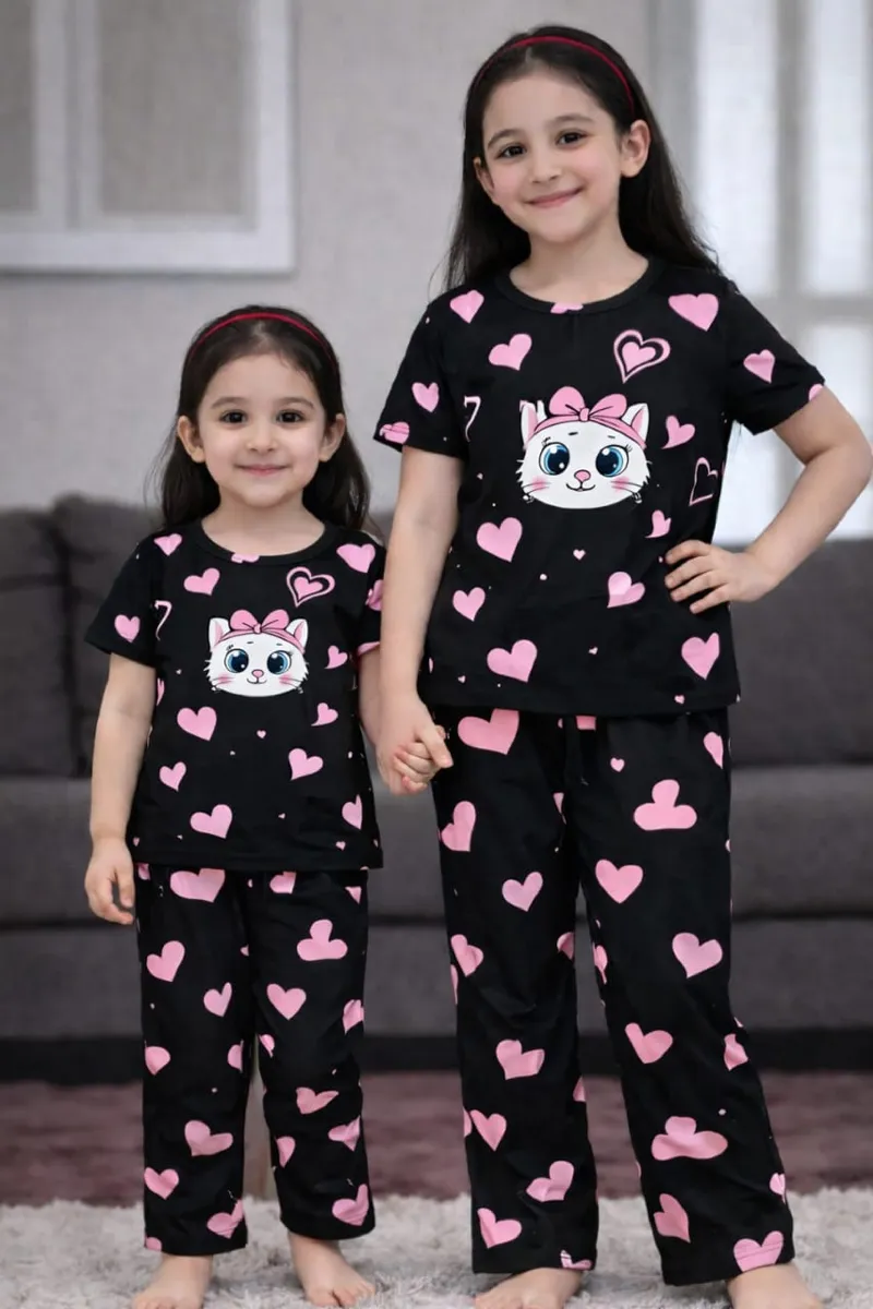 Kids' Half Sleeve Cotton Tee and Pant Set, Six Sizes, 6 Colours