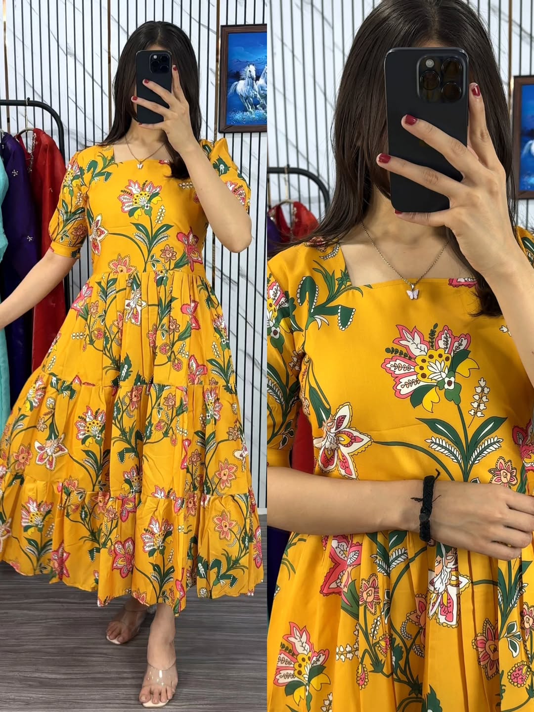 Women's Screen Print Kurti Set with Pant, 4 Colours