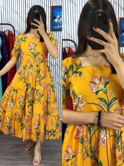 Women's Screen Print Kurti Set with Pant, 4 Colours