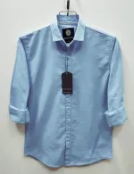 Men's Solid Colour Cotton Shirt (Sky)