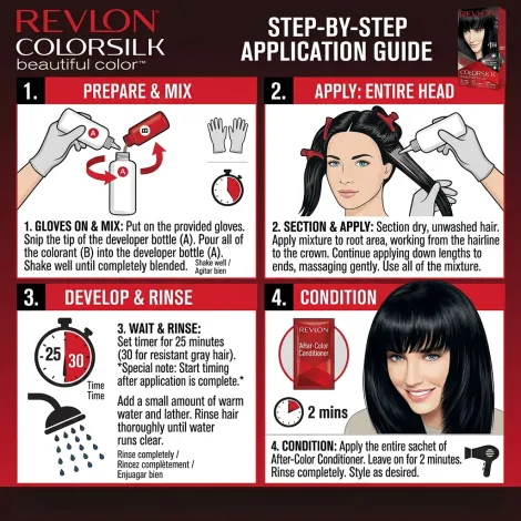 Revlon Colorsilk Beautiful Hair Color - 10 Black (USA)