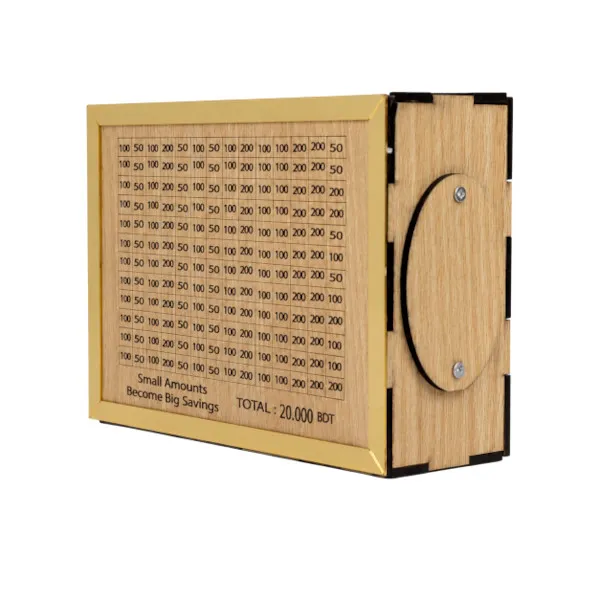 Wooden Money Saving Box (Piggy Bank) 10,000 tk