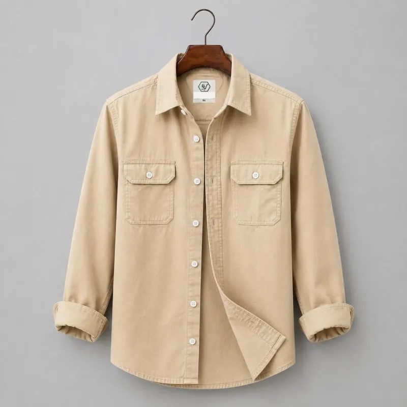 Men's Oxford Cotton Double Pocket Full Sleeve Shirt