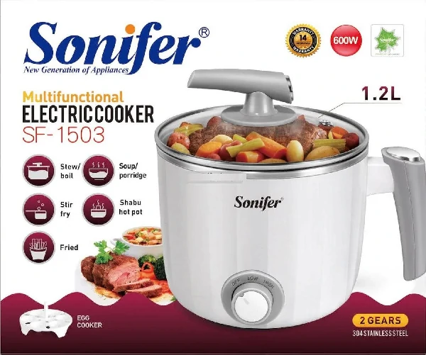 Sonifer SF-1503 Multifunctional Electric Cooker – 1.2L
