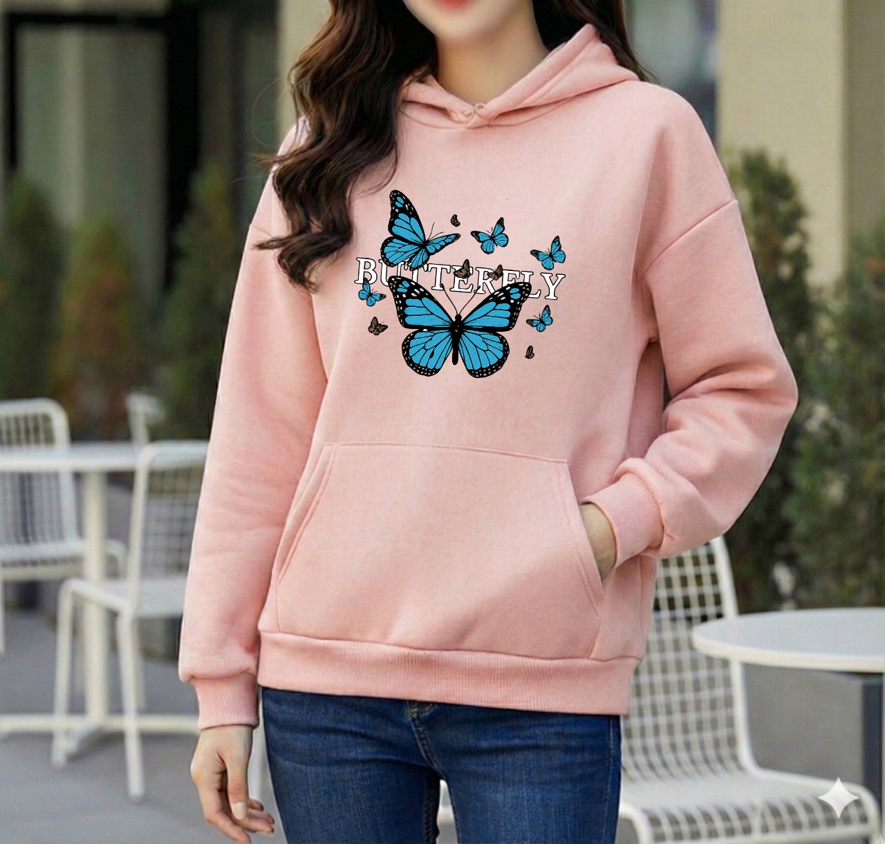 Premium Comfortable Printed Ladies Winter Hoodie