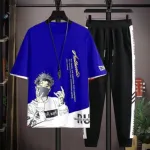 Men's Mesh Fabric T-Shirt and Full Pant Set, 6 Colours