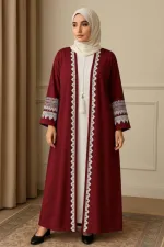 Embroidered Koti Borka Set, Hijab 72 by 30 Inch, 2 Colours