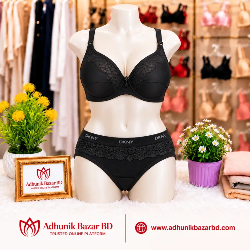 Lace Foam Bra and Panty Set, 4 Colours Combo, Sizes 32 to 40