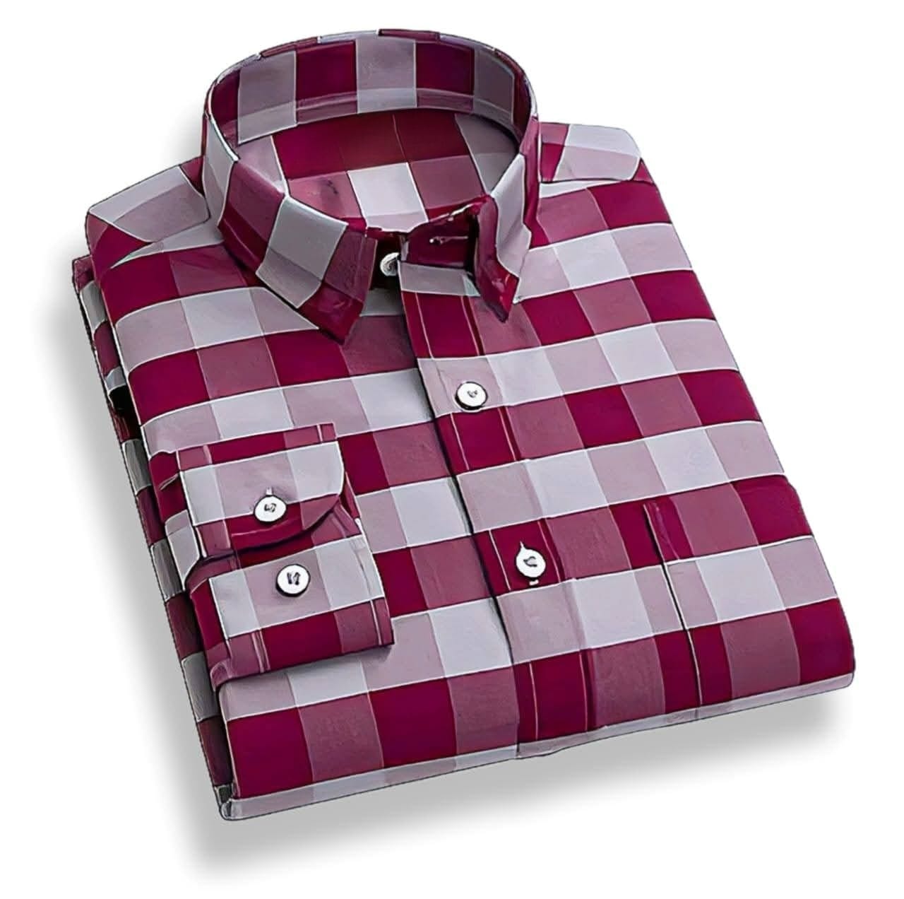Men's Pure Cotton Check Shirt, Sizes M and XXL