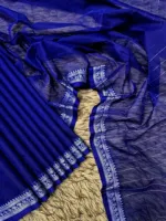 Nokshi Paar Cotton Saree with Separate Blouse Piece, 4 Colours