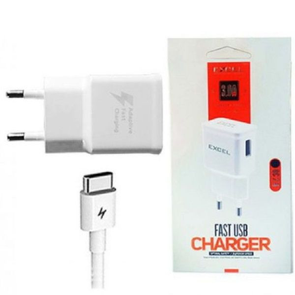 Excel E103  Fast Charger 3.8A Charging Adapter 21W Fast Charging (Type-C)