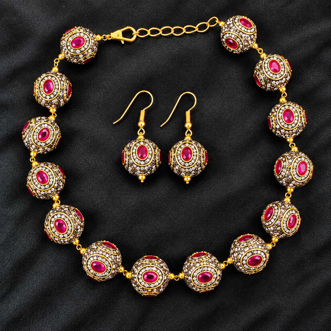 Premium Antique Turkish Ball Necklace Set
