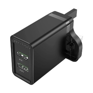 Vention FBAB0-UK 2-Port USB 18W Black Charger