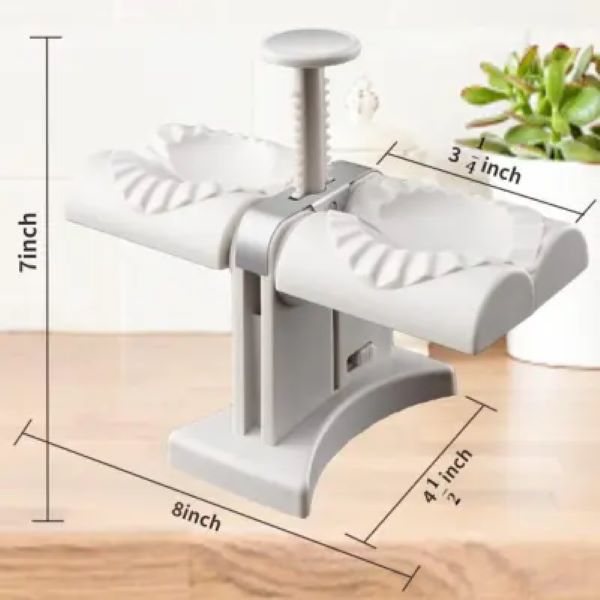 Double Head Automatic Dumpling Maker – Food-Grade ABS Dumpling Press for Dumplings, Momos & Ravioli (Wrap Two at a Time)