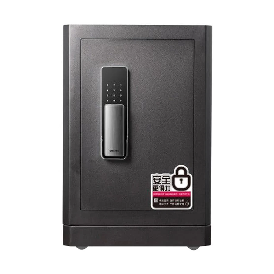 Deli 4116G Fingerprint Digital Safe Box with Key & Password, Black