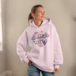 Premium Comfortable Printed Ladies Winter Hoodie ( Pink )