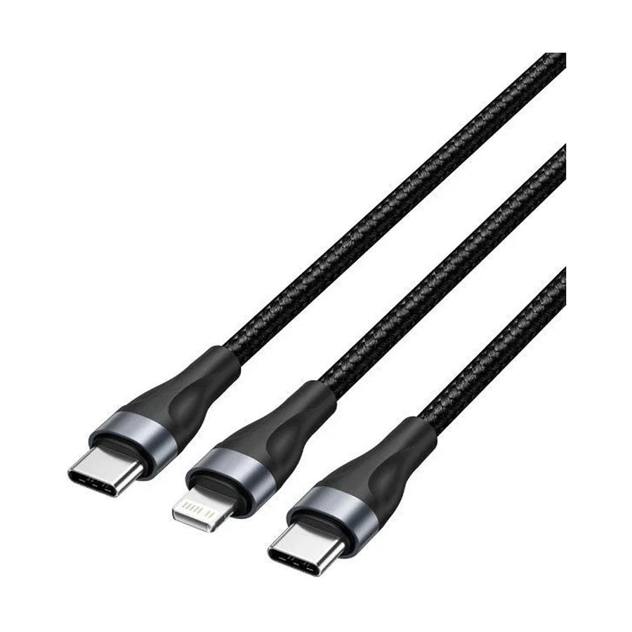 Vention H17BAV 2-in-1 60W USB-C to Type-C & Lightning Cable Black
