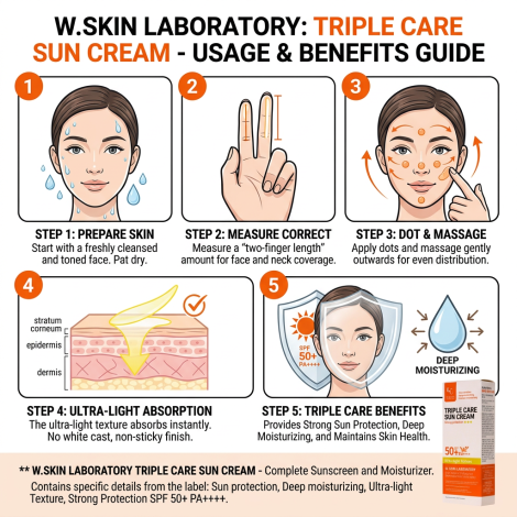 W.Skin Laboratory Triple Care Sun Cream SPF50+ PA+++ 60g (Korea)